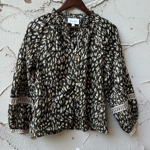 Cleobella Alicia Blouse in Black Leop - Picture 5 of 9